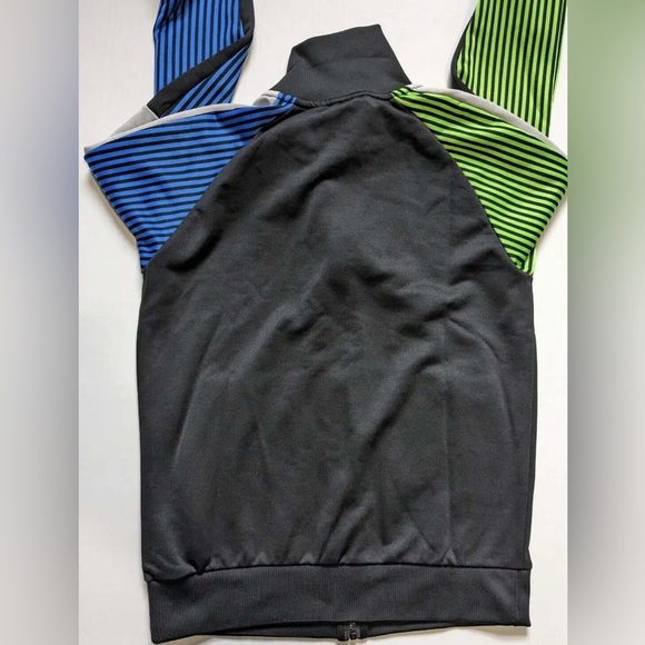 Puma Long Raglan Sleeve Front Zip Closure Track Jacket w/Bright Striped Sleeves - Picture 8 of 11